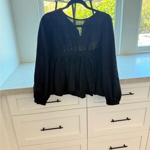Reformation Linen Black Women's Top